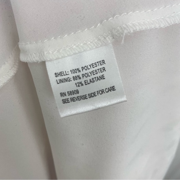 Gianni Bini White Purple Embroidered Plunge Deep V Neck Ruffle Tiered Dress NEW - Picture 11 of 12